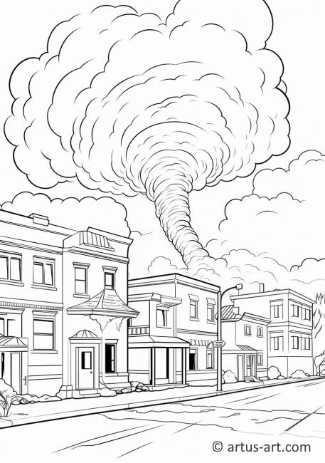 Página para colorear de Tornado